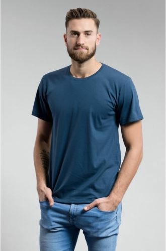 CityZen bavlněné triko pánské AGEN modré kulatý výstřih