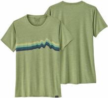 Patagonia W´s Cap Cool Daily Graphic Shirt Ridge Rise Stripe Salvia Green X-Dye L