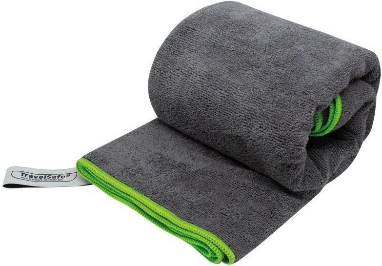 TravelSafe ručník Microfiber Terry Towel XL charcoal/lime green