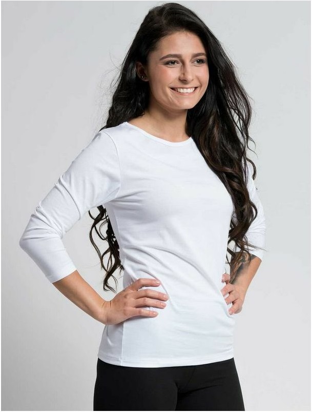 CityZen bavlněné triko dámské DIEZ bílé S/36 tříčtvrteční rukáv