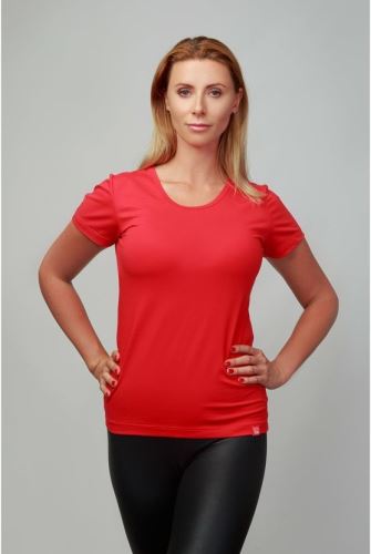 CityZen bavlněné triko dámské BREDA červené klasické s elastanem