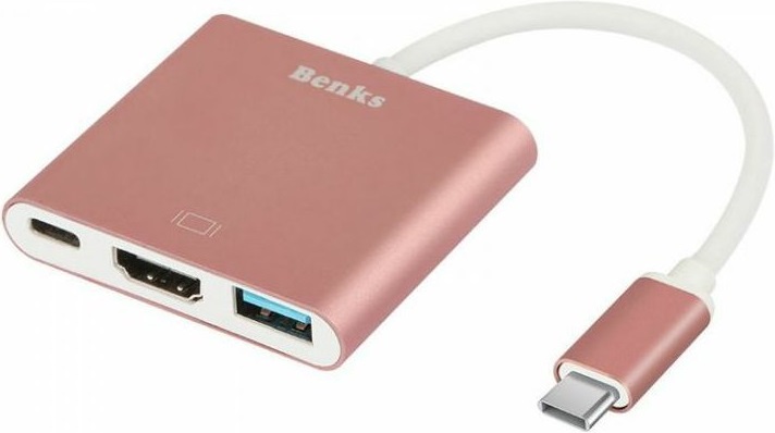 Benks adaptér USB-C 3v1 HUB