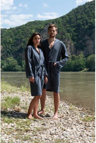 Cocoon župan Ultralight Microfiber Bathrobe anchor grey