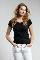 CityZen bavlněné triko dámské BREDA černé L/40 klasické s elastanem