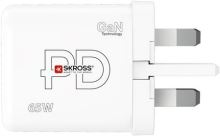 Solight USB A+C nabíjecí adaptér Power Charger 65W GaN UK typ G (2)