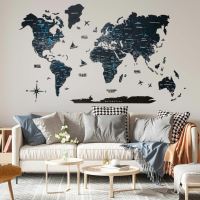 Enjoy the Wood 3D nástěnná dřevěná mapa World Map Midnight Prime XL