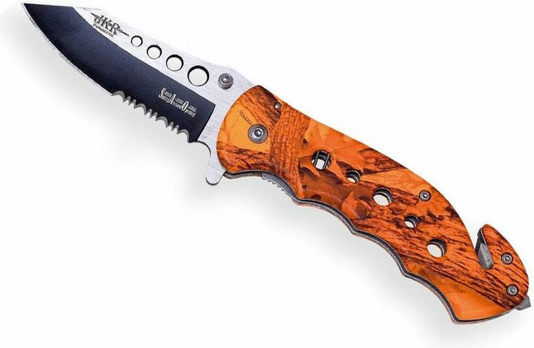 Joker záchranářský nůž Tactica orange camo s pouzdrem