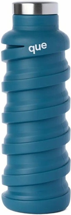 QUE skládací silikonová lahev 600ml steel blue
