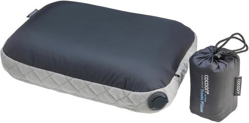 Cocoon nafukovací polštář Air-Core smoke grey/charcoal – cestovní polštář se vzduchovým jádrem