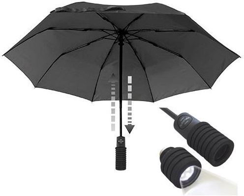 EuroSchirm deštník Light Trek Automatic Flashlite black