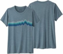 Patagonia W´s Cap Cool Daily Graphic Shirt Ridge Rise Stripe Light Plume Grey X-Dye XS