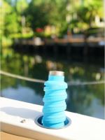 QUE skládací silikonová lahev 355ml iceberg blue (9)
