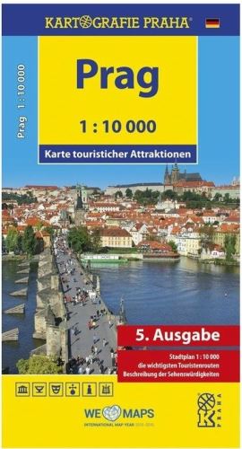 Prag 1:10000 Karte touristische Attraktionen německy